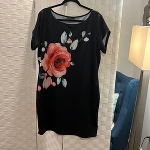 Beautiful black dress with floral design